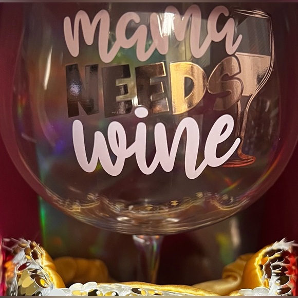 Mama Needs Wine” Wine Glass & Eye Mask Set - Picture 3 of 4